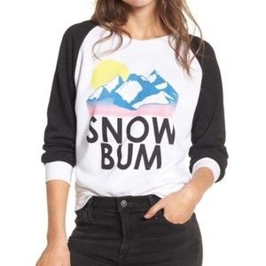 Wildfox sweatshirt black and white. Snow Bum. XS